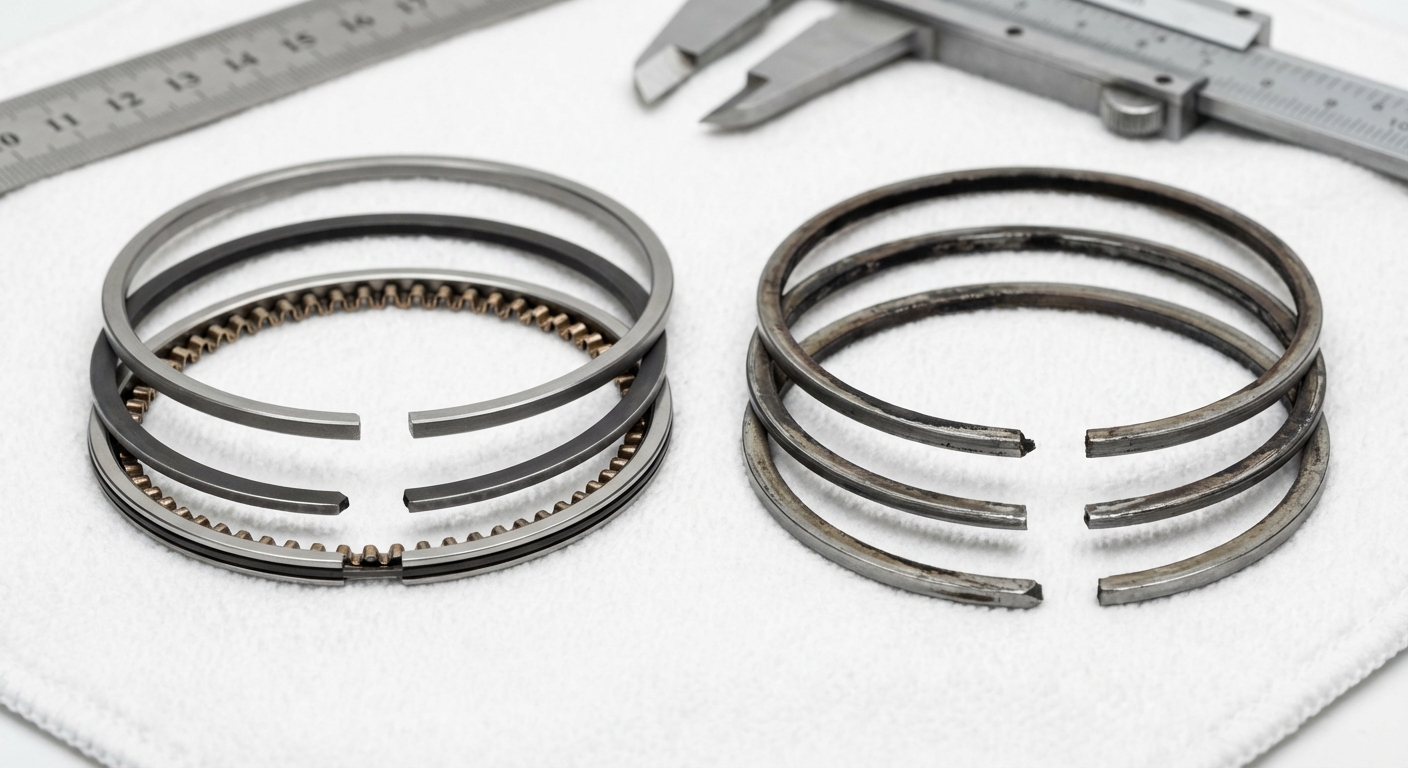 Segmentos del pistón dañados por falta de lubricación